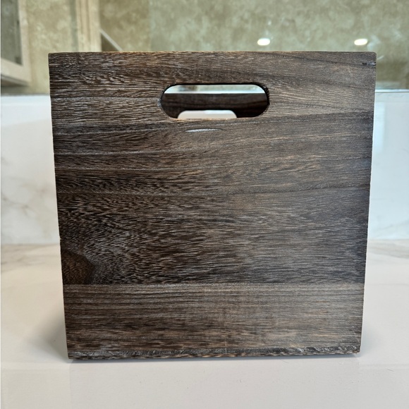 The Container Store Brentwood Storage Cube, Feathergrain, SMALL - Picture 3 of 6